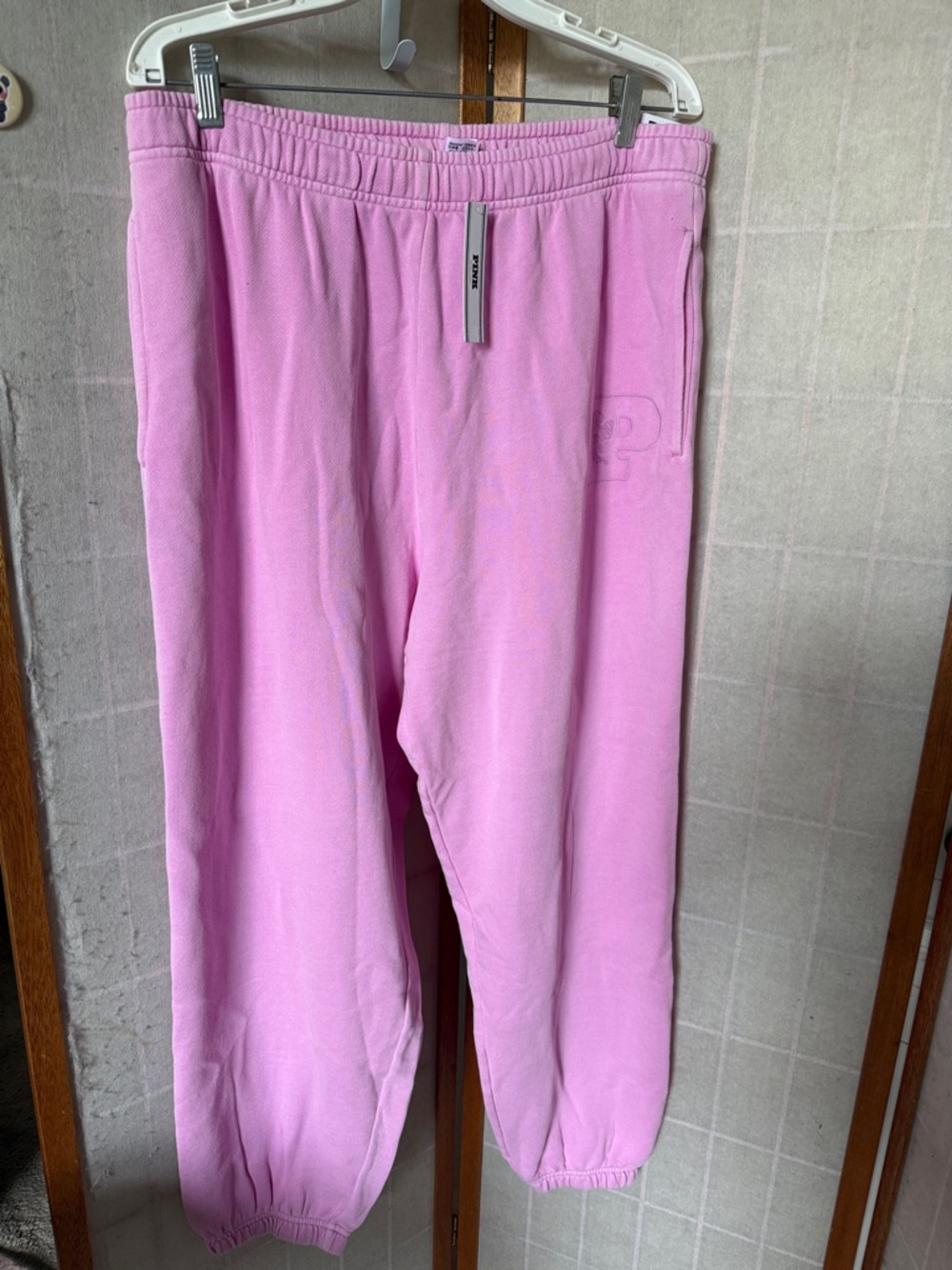Victoria’s Secret Pink Ivy Fleece Relaxed Sweatpants Sz L Pink Relaxed Fit